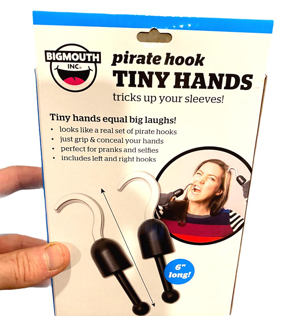 Tiny Hand Pirate Hooks  - Costume GaG Joke Prank Puppet Magic Toy - BigMouth Inc