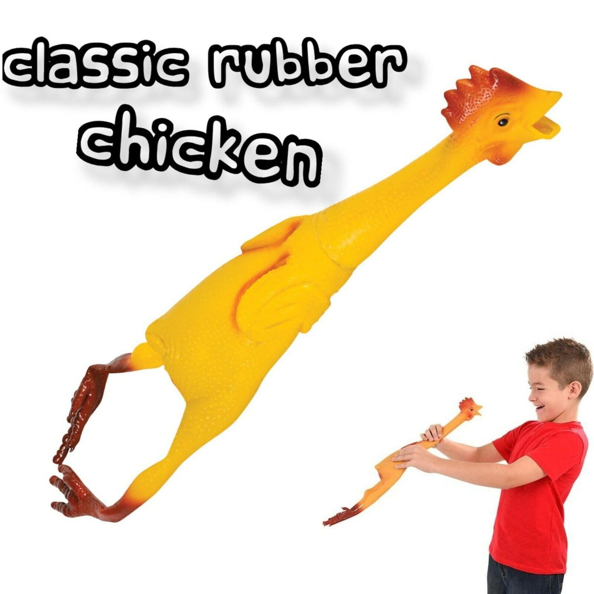 21 "grand poulet en caoutchouc oiseau blague blague drôle poussin poule fête Gag cadeau chien jouet