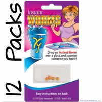 12 PACKS - INSTANT MAGGOT GRUB WORMS - Drink Magic Trick Gag Prank Novelty Joke