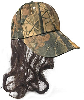 Chapeau de mulet camouflage Redneck avec cheveux – Perruque pour homme Hillbilly Halloween Costume Prop