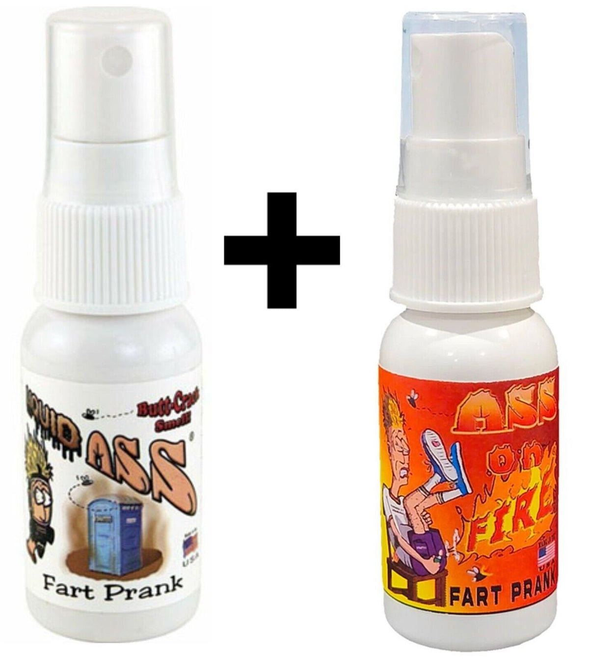 1 cul liquide + 1 cul en feu - Flacons pulvérisateurs puants - Gag Prank Joke ~ COMBO SET