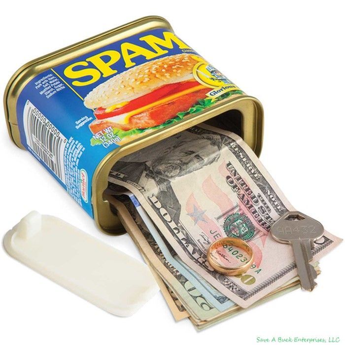 SPAM ® SOUS LICENCE OFFICIELLE - Decoy Safe Home Bank - cacher des bijoux en espèces en or