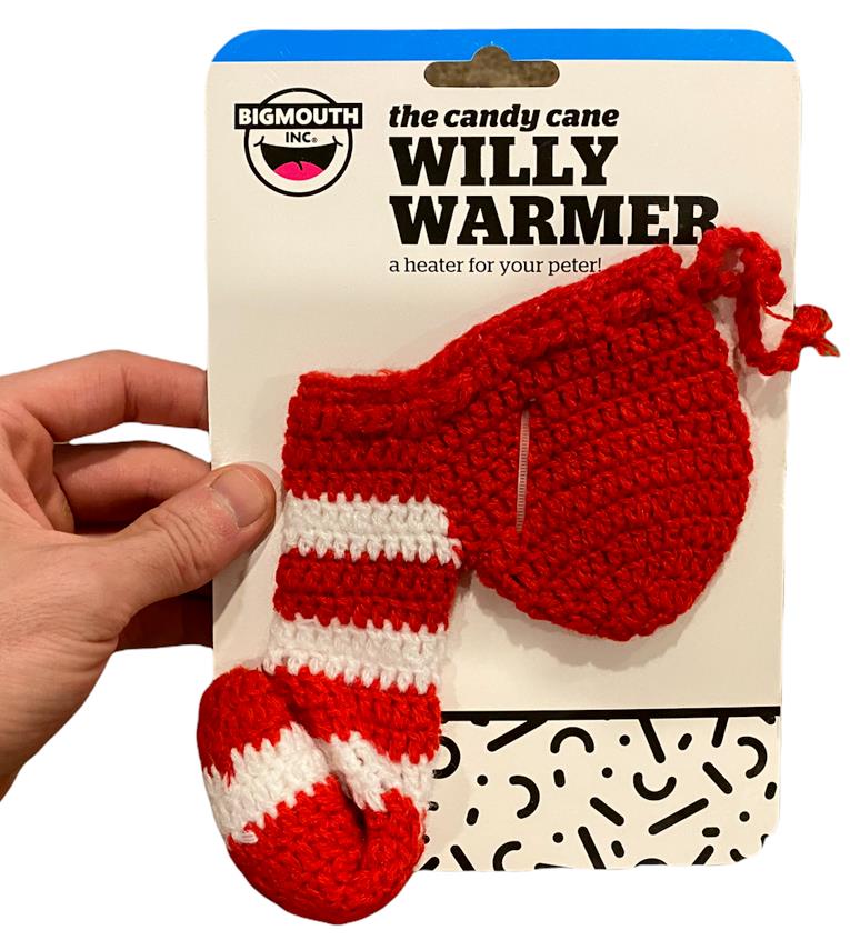 EL CAÑA DE CARAMELO DE NAVIDAD Willy Warmer Weener Calcetín de ganchillo de punto - Regalo GaG