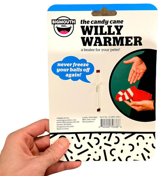 EL CAÑA DE CARAMELO DE NAVIDAD Willy Warmer Weener Calcetín de ganchillo de punto - Regalo GaG