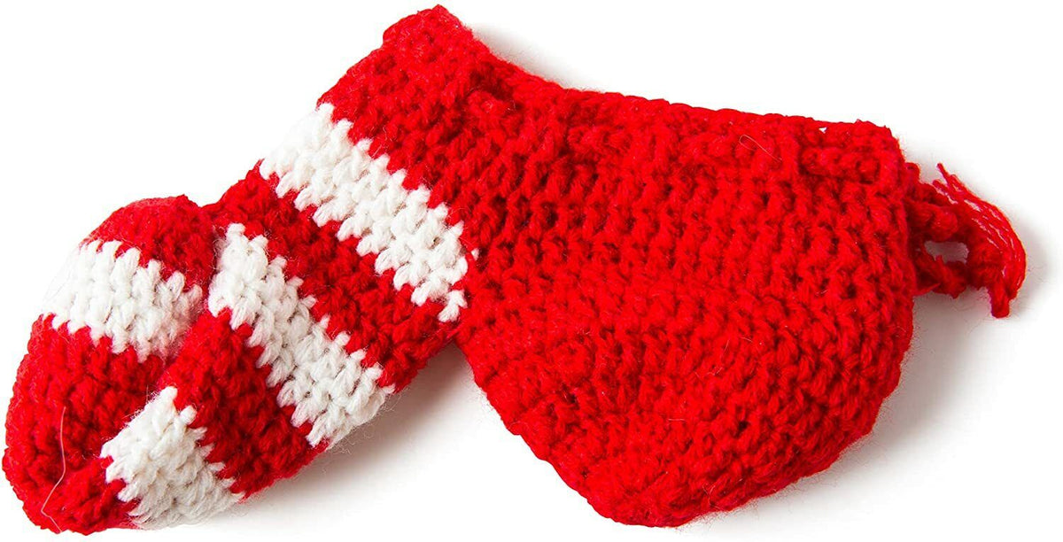 EL CAÑA DE CARAMELO DE NAVIDAD Willy Warmer Weener Calcetín de ganchillo de punto - Regalo GaG