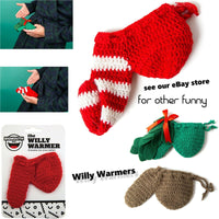 THE CHRISTMAS CANDY CANE Willy Warmer Weener Knitted Crochet Sock - GaG Gift
