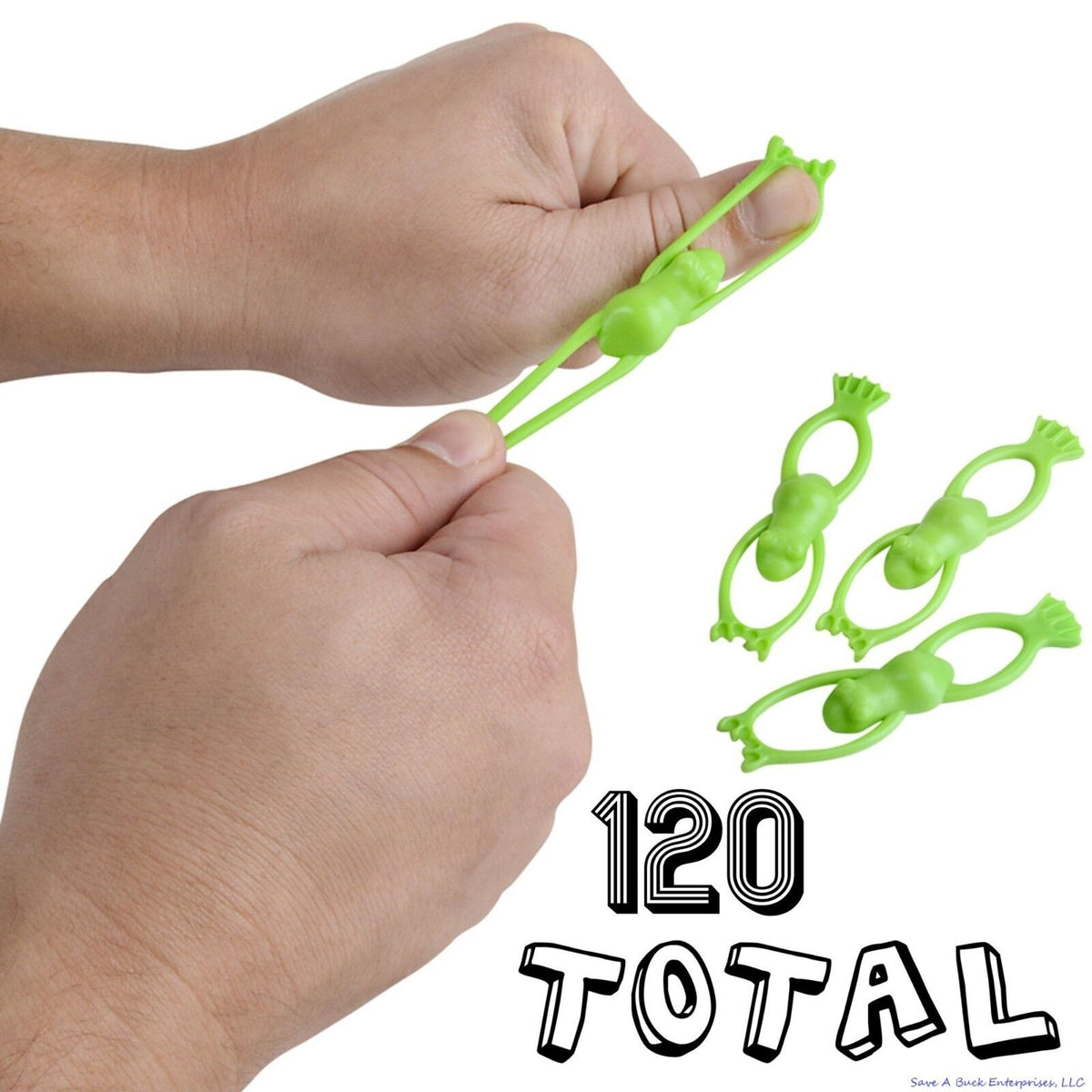 (120) SLINGSHOT DE GRENOUILLE VOLANTE EXTENSIBLE DE 3,5" - Jouets de remplissage de fête (10 dz)