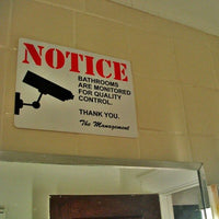 Prank Joke Sign NOTICE: Bathroom Camera Monitored - FUNNY AS HELL!!!!