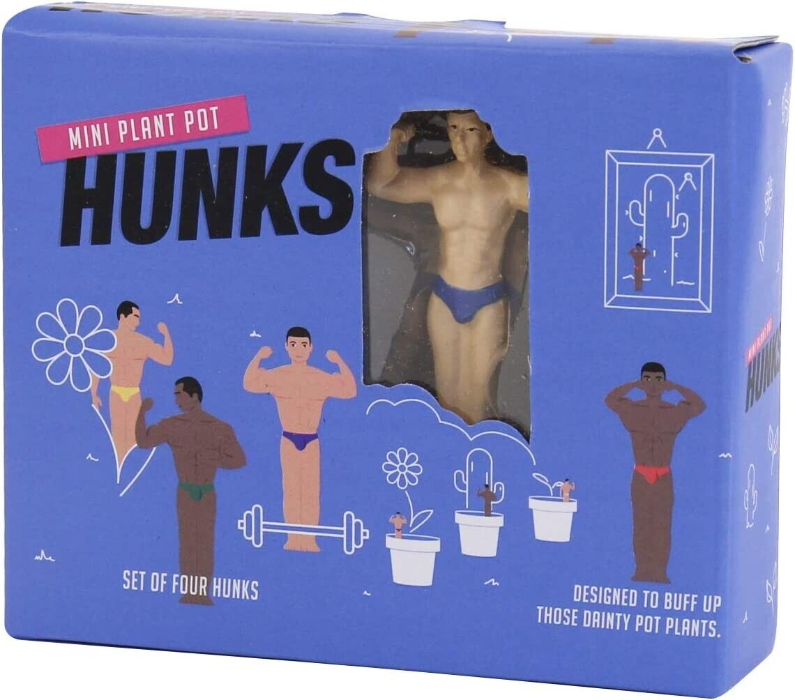 Mini Hunk Planter Statues - Sexy Muscles Garden Plant Pots - GaG Novelty Gift