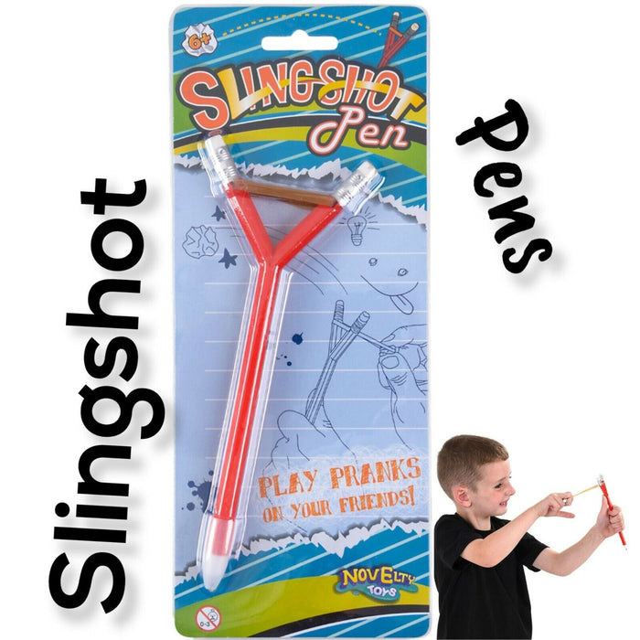 SLINGSHOT PEN - Lanzador de papel catapulta Divertido bolígrafo escolar para niños Juguete de broma GaG