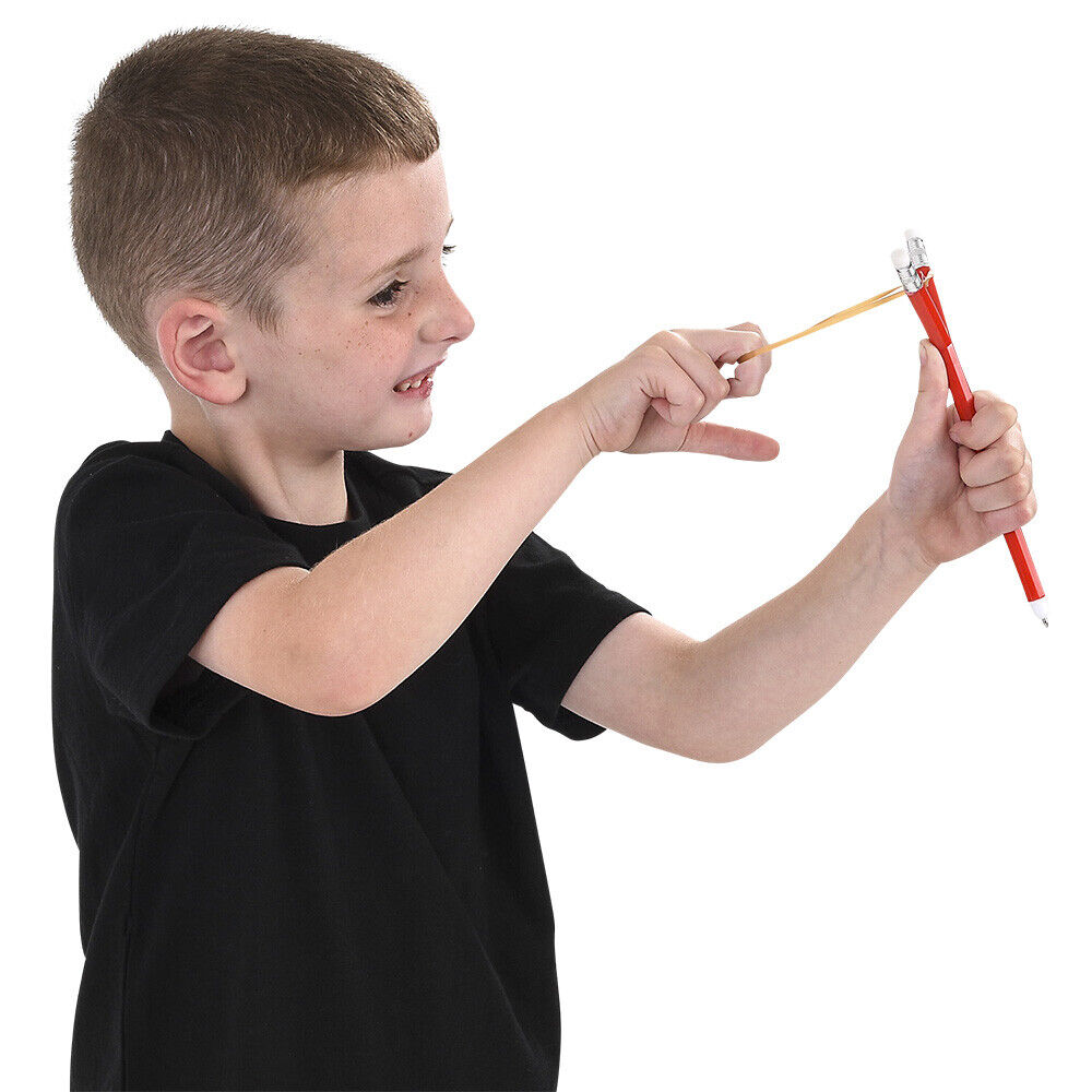 SLINGSHOT PEN - Lanzador de papel catapulta Divertido bolígrafo escolar para niños Juguete de broma GaG