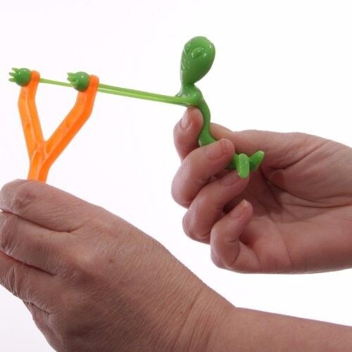 2pk ALIEN UFO SLINGSHOT - Novedad GaG Toy Party Favor Bag Filler Play Toy