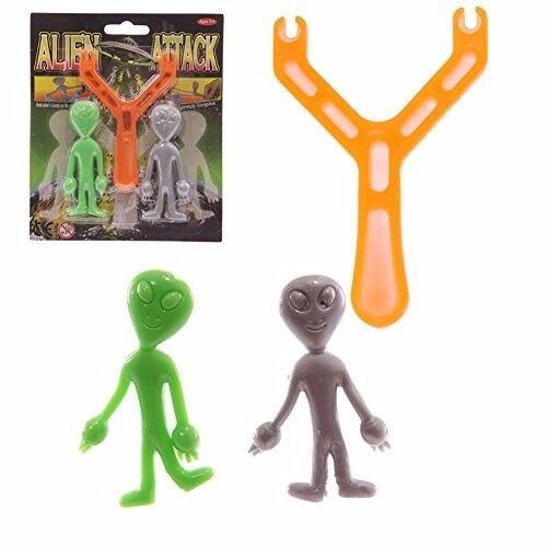 2pk ALIEN UFO SLINGSHOT - Novedad GaG Toy Party Favor Bag Filler Play Toy