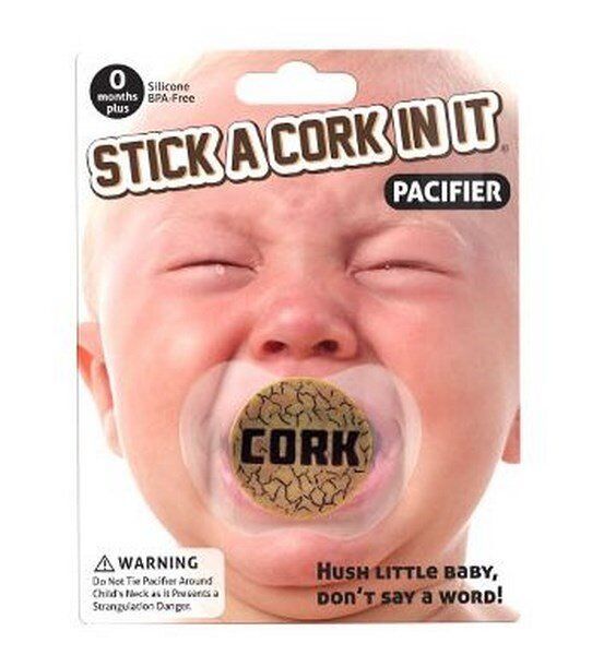 Baby Silicone Pacifier - Stick a cork in it - FUNNY! - Big Mouth Toys