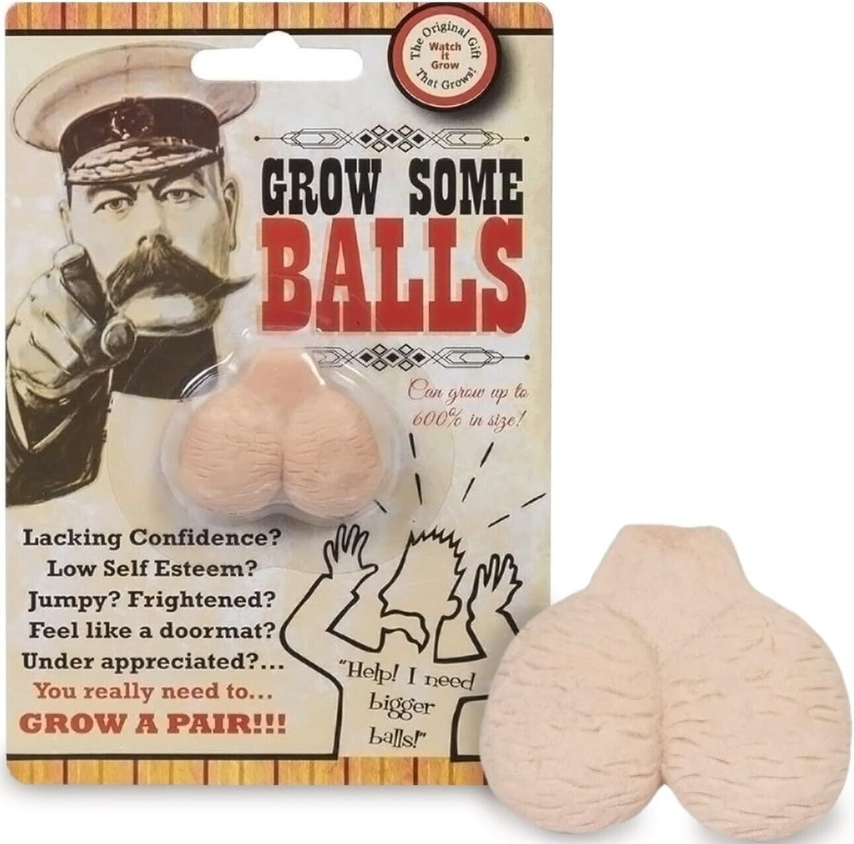 1 Grow Willy Pecker + 1 Grow Pair of Balls - GaG Prank Joke Funny Gift Set