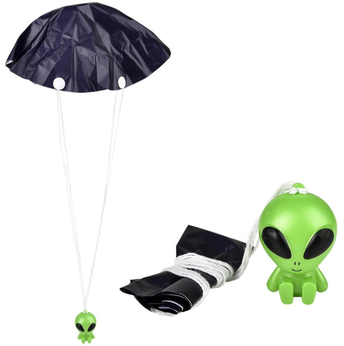 12 pièces - PARACHUTISTE ALIEN VERT GALACTIQUE 1,75" - Jouet enfant OVNI (1 dz)