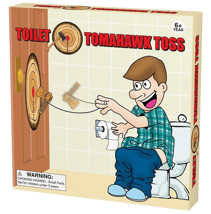 Toilet Potty Tomahawk Toss Game - Target Dartboard  - Funny Gag Joke Gift Toy