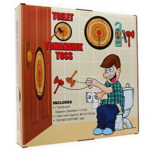 Jeu de lancer de pot de toilette Tomahawk - Cible de fléchettes - Jouet cadeau de blague drôle