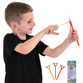 12 STYLOS SLINGSHOT - Catapult Paper Launcher Funny Kids Ballpoint - Mélange de couleurs
