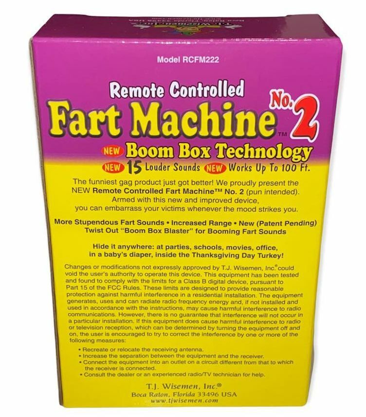 1 FART MACHINE #2 avec télécommande + 1 Boite de 3 Bombes Puantes ~ COMBO Prank Joke Gag