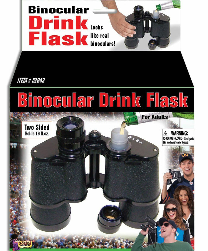 Frasco de bebida binocular - Dos caras para 16 oz de alcohol - con embudo