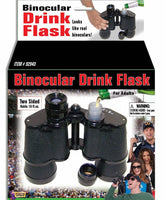 Binocular Drink Flask - Two Sided Holds 16 oz of Alcohol Booze - with Funnel