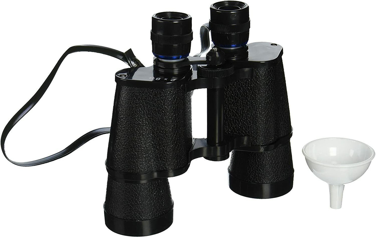 Binocular Drink Flask - Two Sided Holds 16 oz of Alcohol Booze - with Funnel