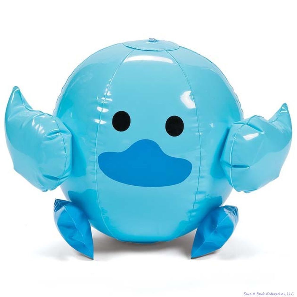 4 ballons de plage gonflables en forme de canard bleu – mignon bébé poussin Blow Up Duckie Ducky Pool