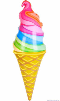 12 Conos de Helado Inflables RAINBOW SWIRL - Decoración de Juguete para Piscina Wonka (1 dz)