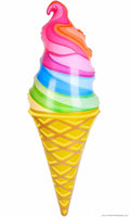 12 RAINBOW SWIRL Inflatable Ice Cream Cone - Wonka Pool Toy Decoration (1 dz)