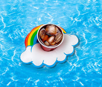 3-pk HAPPY RAINBOW Beverage Boat Inflatable Cup Drink Pool Float Gay Pride LGBT