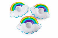 3-pk HAPPY RAINBOW Beverage Boat Inflatable Cup Drink Pool Float Gay Pride LGBT