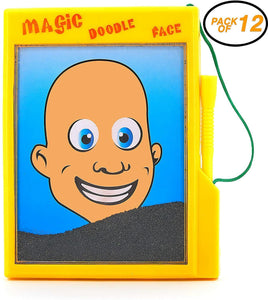 12 Magic Doodle Face - Child Magnetic Draw Board Puzzle Game Classic Toys (1 dz)