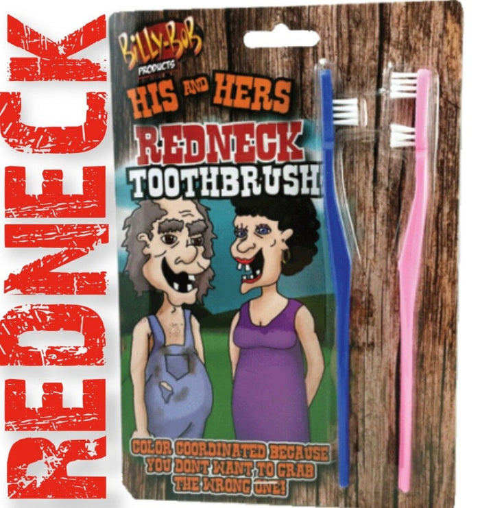 Redneck His & Hers Toothbrush Set - Funny Dentist Office GaG Prank Joke