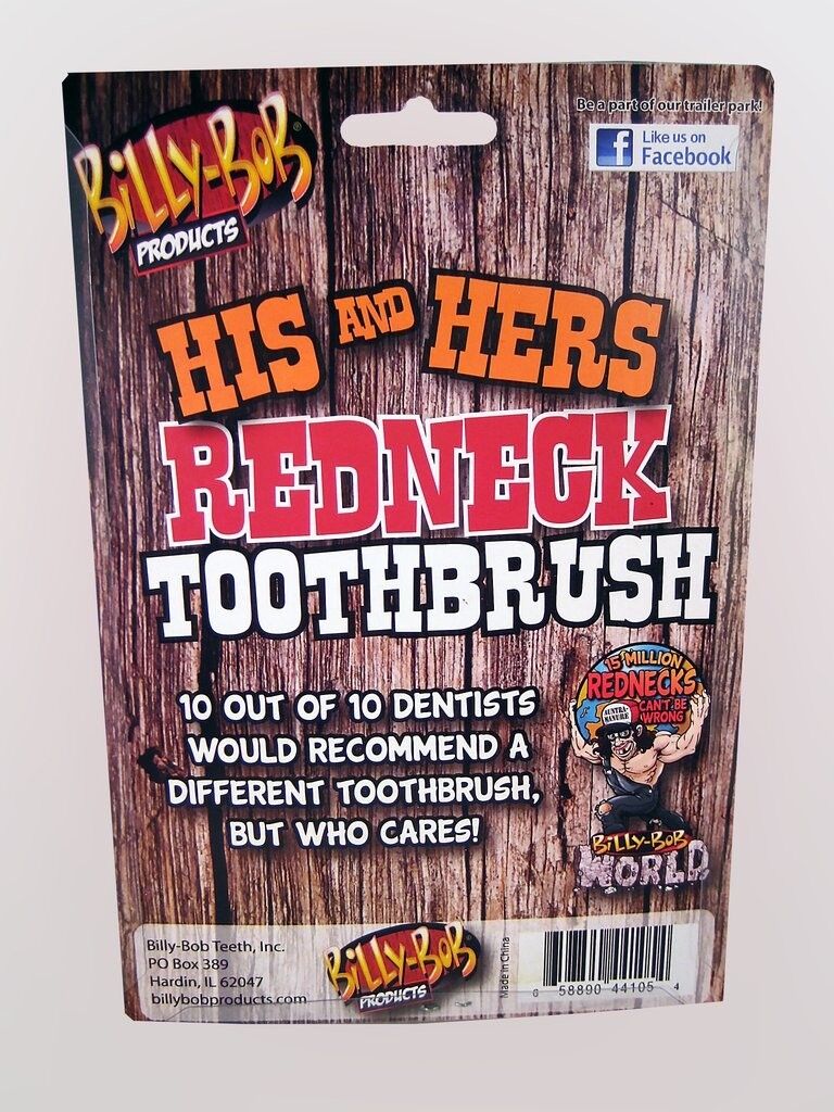 Redneck His & Hers Toothbrush Set - Funny Dentist Office GaG Prank Joke