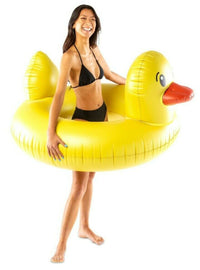 Balsa flotante gigante de goma para piscina Duckie Duckie Ducky de 4 pies - BigMouth Inc