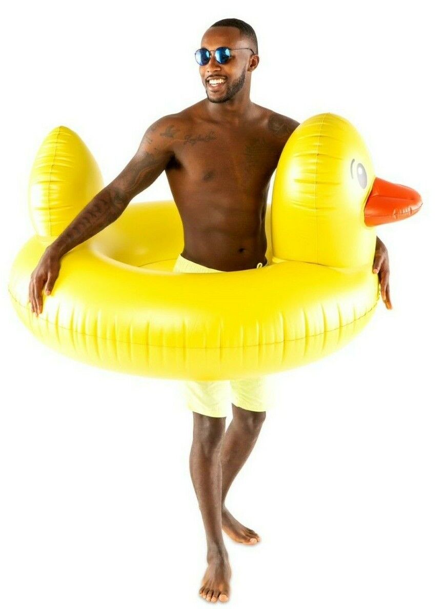 Ducky Pool Float GIANT 4 FT Inflatable Rubber Duckie Pool Float Raft – Giggle Novelties