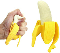 CASE OF 12 Banana Squishy Soft Stress Relief Squeeze Fruit Gag Joke Novelty Toy