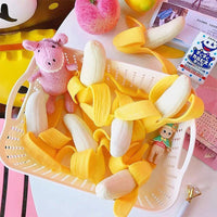 CASE OF 12 Banana Squishy Soft Stress Relief Squeeze Fruit Gag Joke Novelty Toy