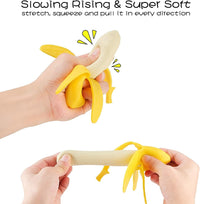 CASE OF 12 Banana Squishy Soft Stress Relief Squeeze Fruit Gag Joke Novelty Toy