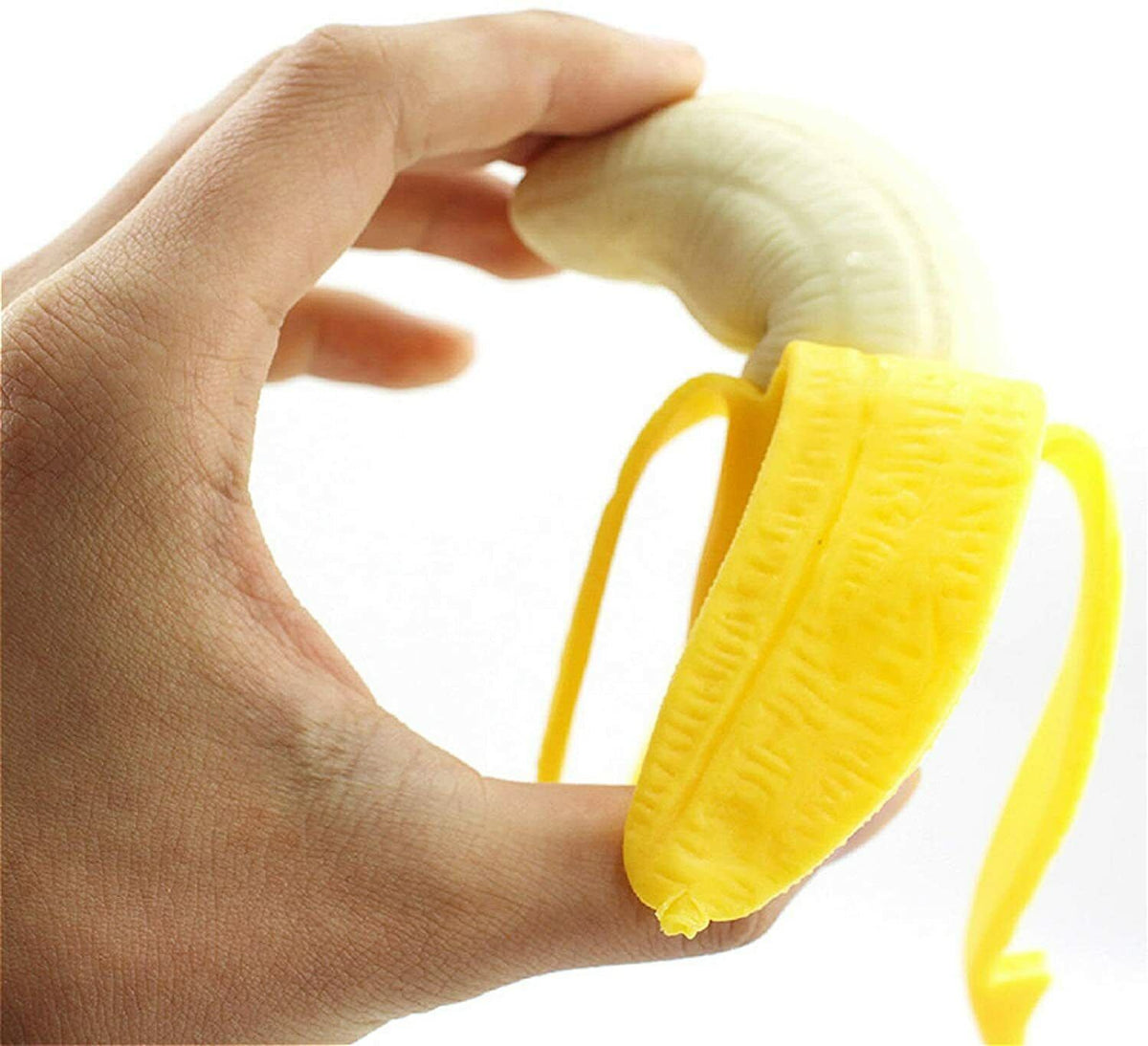 Caisse de 12 banane Squishy doux anti-Stress presser Fruit Gag blague nouveauté jouet