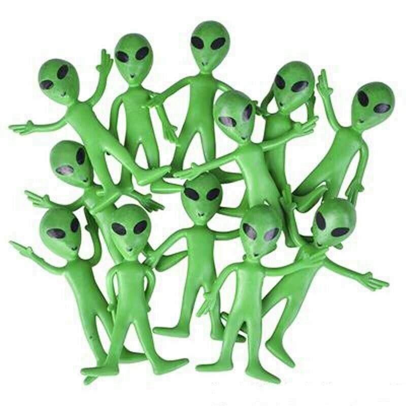 120 Green Alien Bendable Action Figure Outer Space Rubber Toy Area 51 (10 dozen)