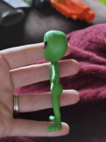 120 Figura de acción flexible de alienígena verde, espacio exterior, juguete de goma, área 51 (10 docenas)