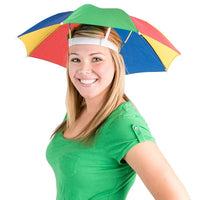 12 UMBRELLA HATS - Head Band Cap Rain Sun Shade Sports Beach  - Kids to Adults