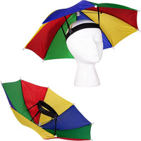 12 SOMBREROS PARA PARAGUAS - Gorro con banda para la cabeza Lluvia Parasol Deportes Playa - Niños a adultos