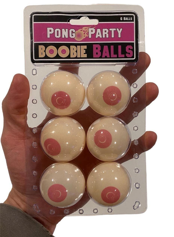 6pk Boobs Ping Pong Boobie Balls - Beer Pong Party Cup Game Gag Joke Gift Set