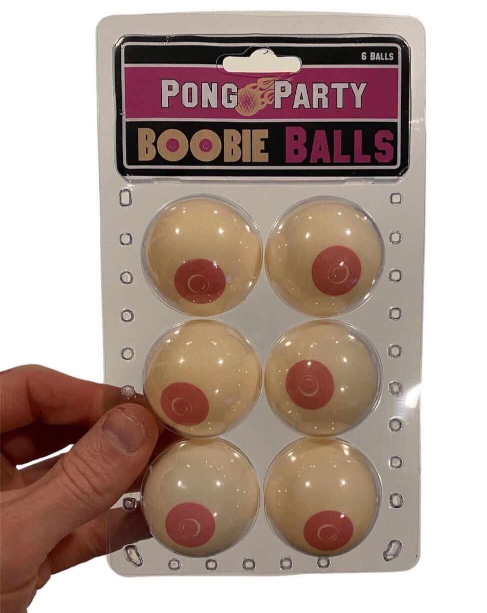 Paquete de 6 pelotas de ping pong Boobie Boobies, juego de copa de fiesta de Beer Pong, juego de regalo de broma