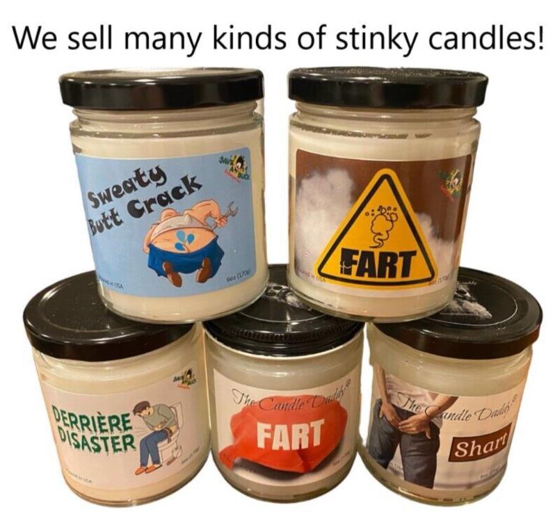 SWEATY BUTT CRACK Scented Candle - Swamp Ass Gag Prank Joke Fart Poop Funny Gift