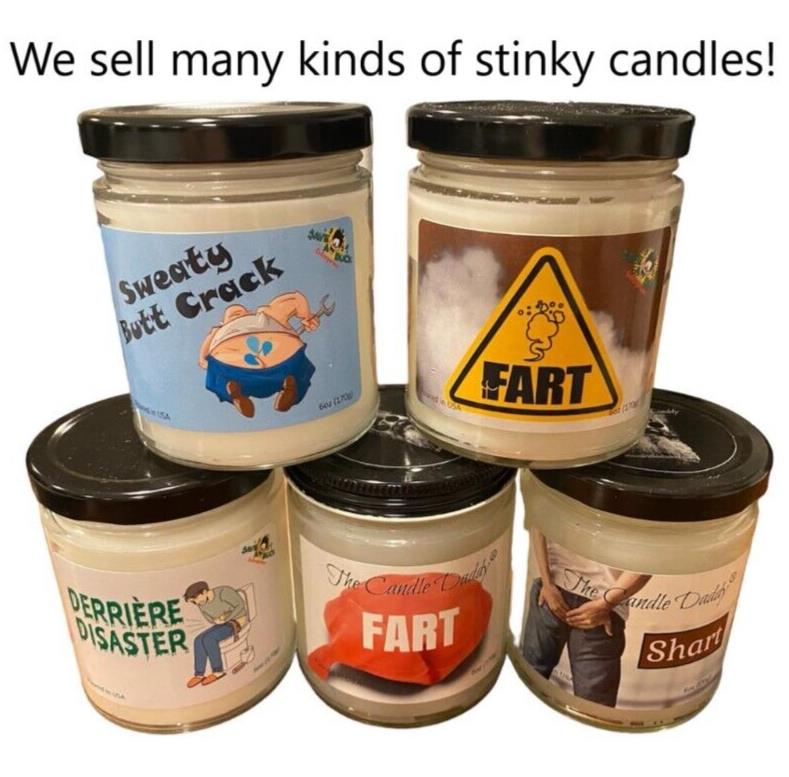 STINKY FART SCENTED CANDLE - SMELLS HORRIBLE! - Funny Stink Gag Prank Joke Gift