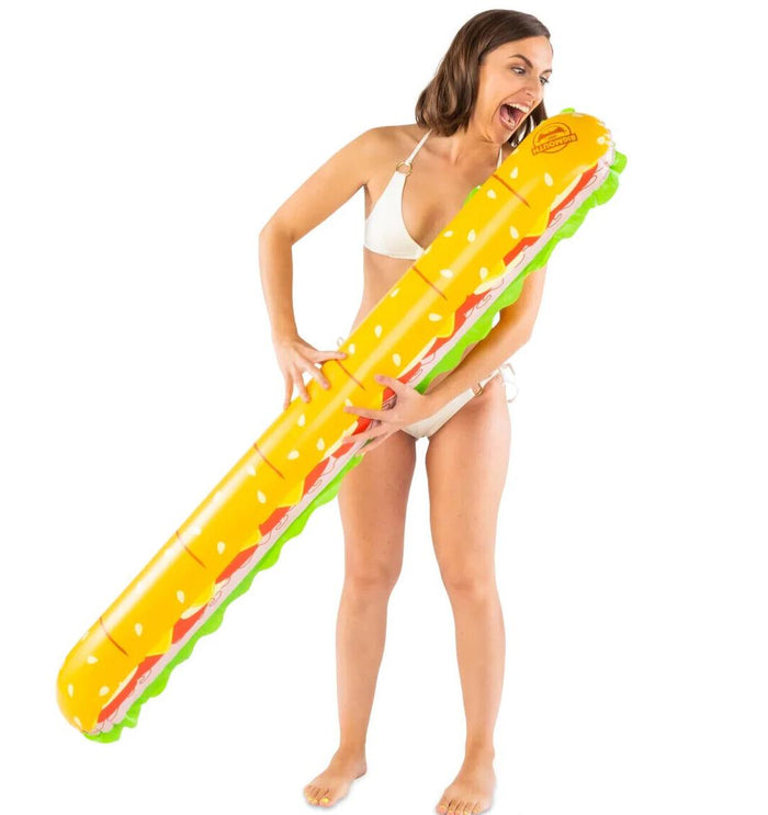 5 FT SUB SANDWICH Inflatable Noodle Swimming Pool Float Toy - BigMouth Inc